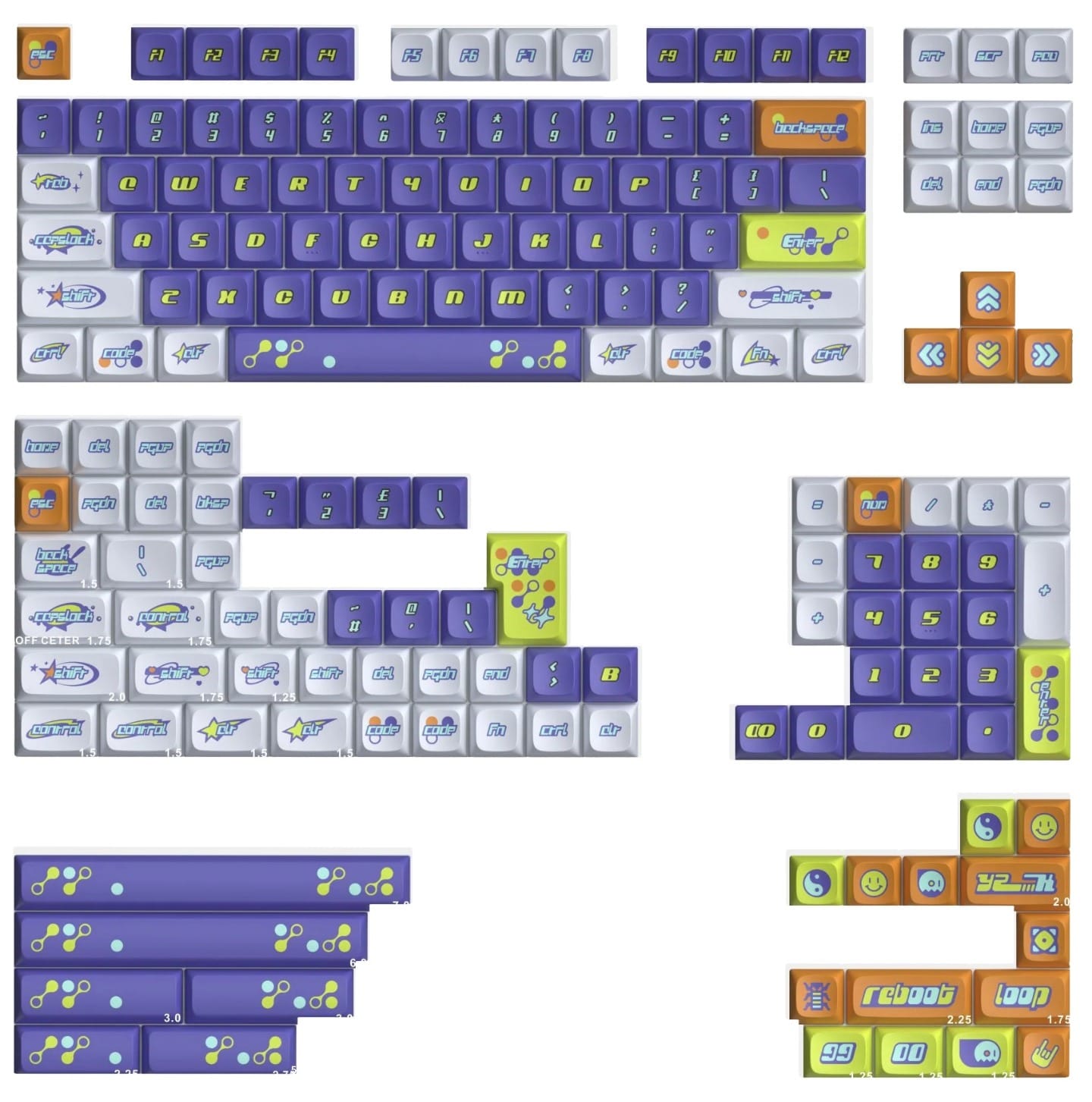 Keytok KDA Y2K Dye-Sub PBT Keycaps Beyond