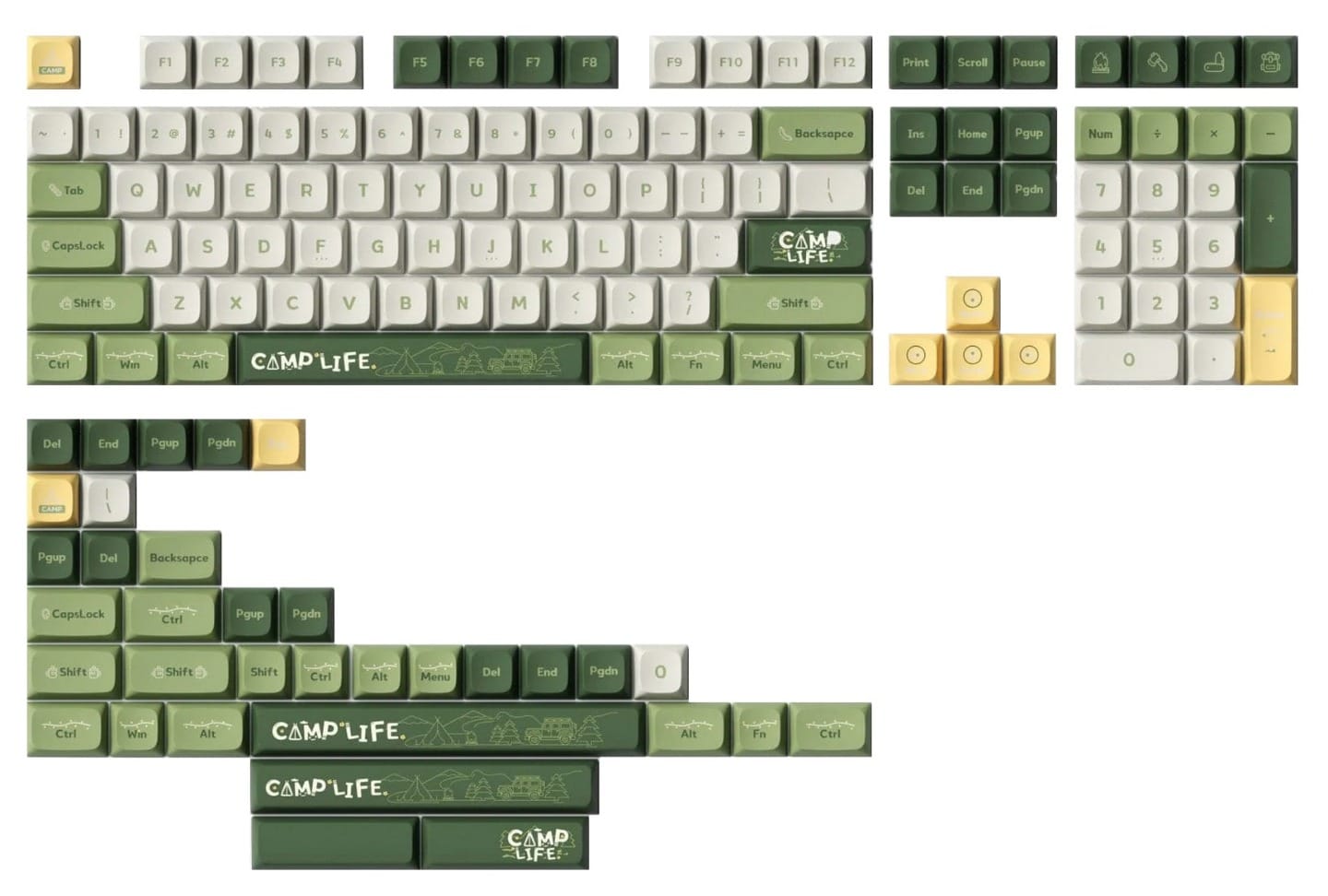 KeyTok KDA Camp Life Dye-Sub PBT Keycaps 142pcs / Set