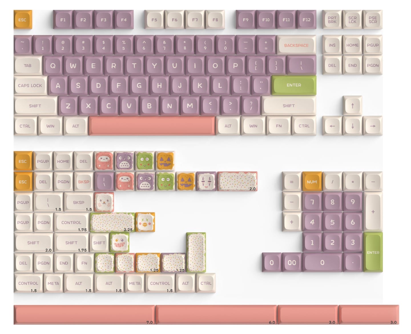 KeyTok KDA Sweet Monster Dye-Sub PBT Keycaps 162pcs / Set