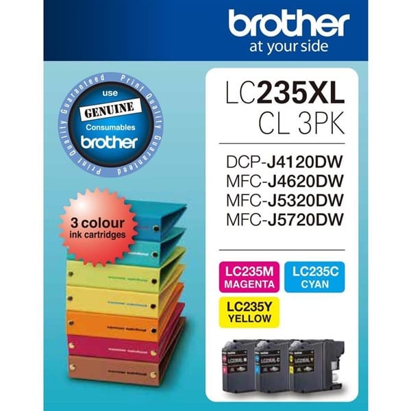 Brother LC235XL CMY Colour Value Pack 1xCyan 1xMagenta 1xYellow