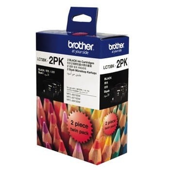 Brother LC73 Ink Cartridge Twin Pack - Black