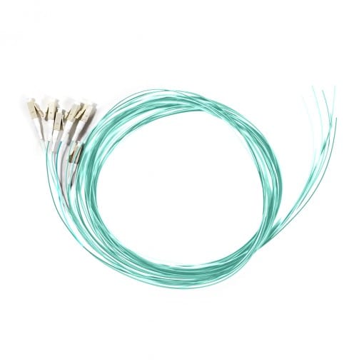Serveredge LC Pigtail Multimode OM4 2 Metre 6 Fibre - Aqua
