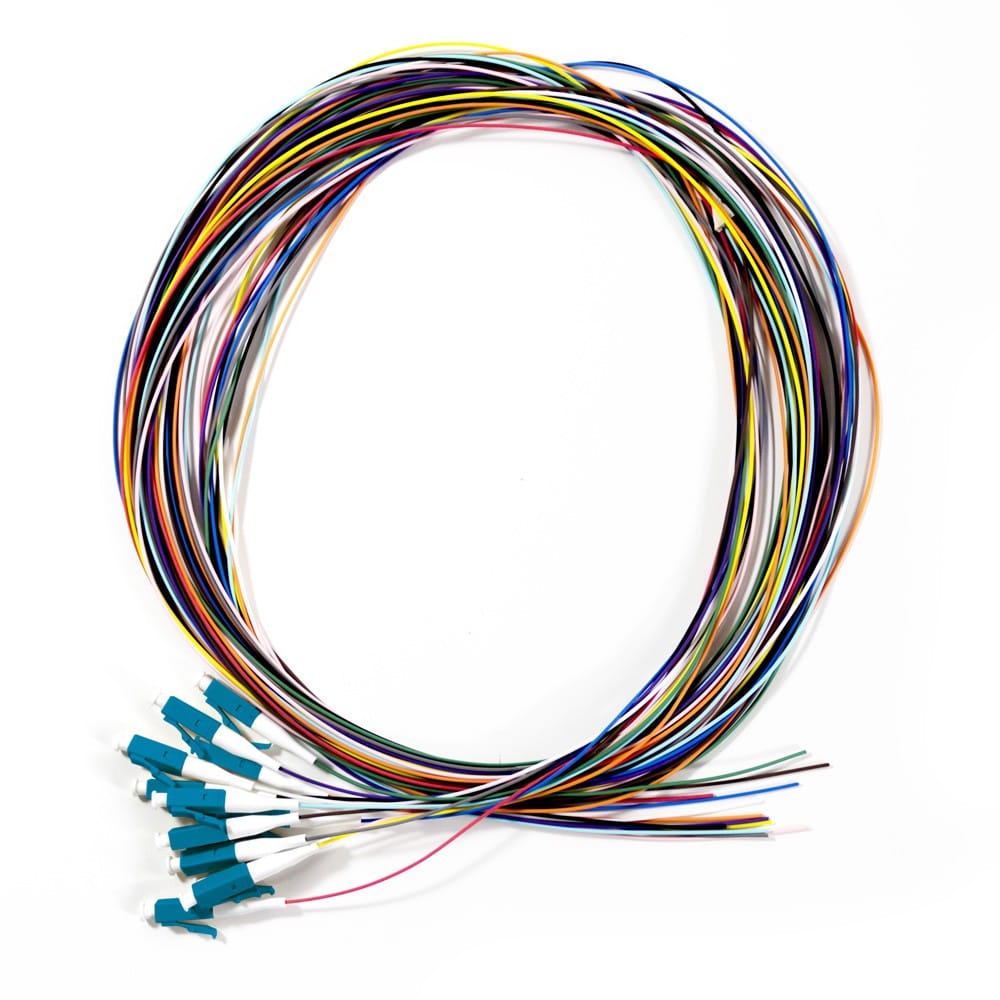 Serveredge LC Pigtail OS2 2 Meters Fibres 12 Colour