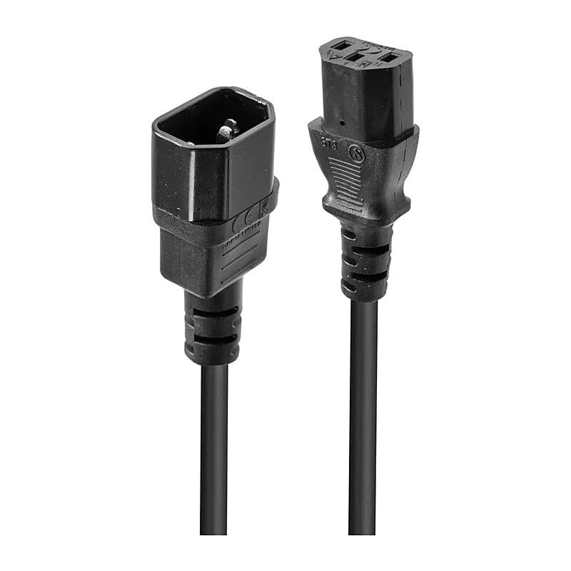 Lindy 1m Mains Power Cable IEC C14 Plug to C13 Socket