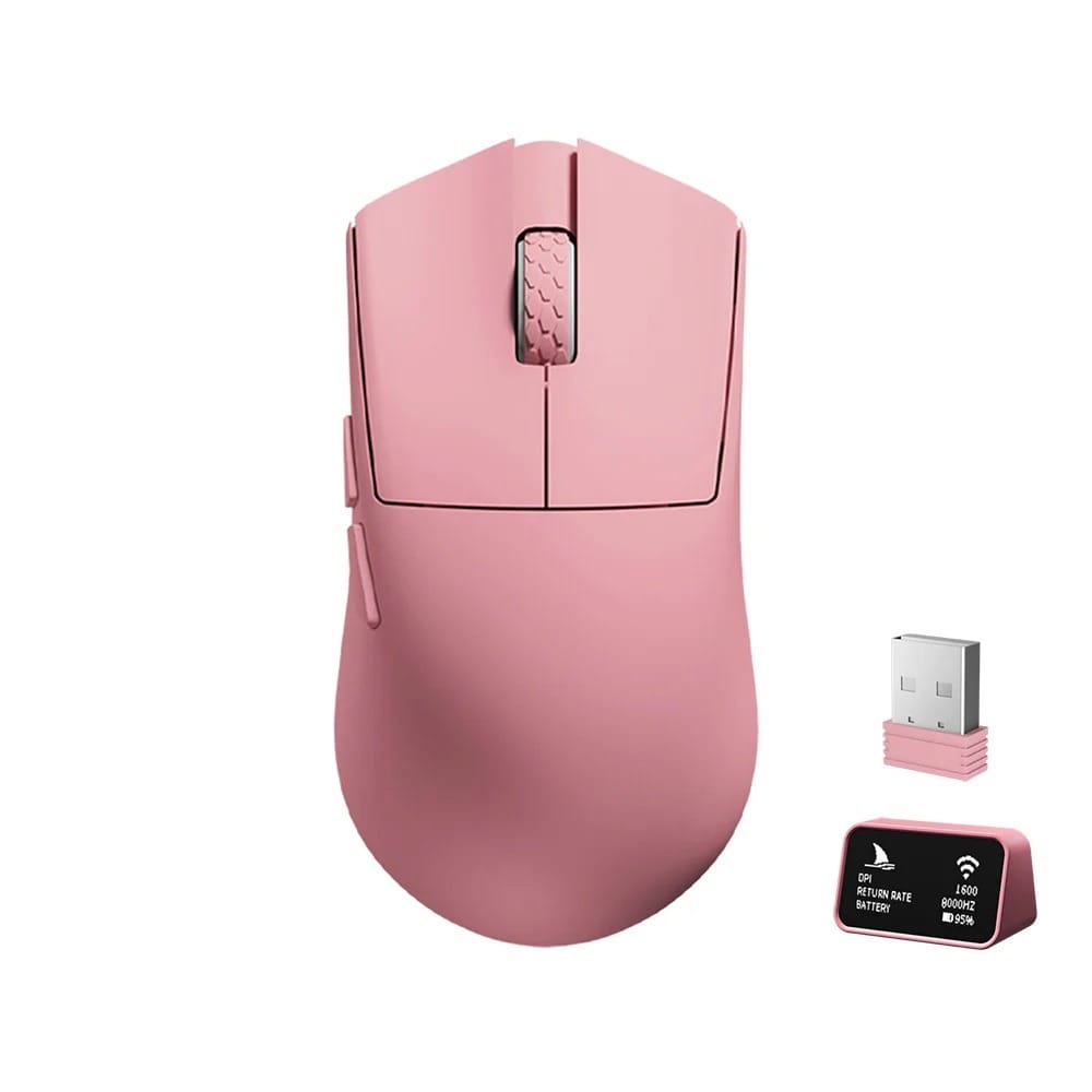 Darmoshark M3XS PRO ghostCat Trio-Mode Lightweight 8K Polling Rate Gaming Mouse - Pink