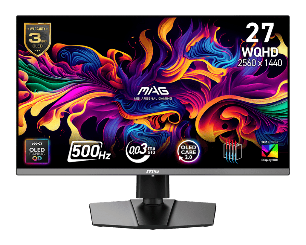 MSI MAG 272QP QD-OLED X50 26.5" QHD 0.03ms 500Hz Monitor