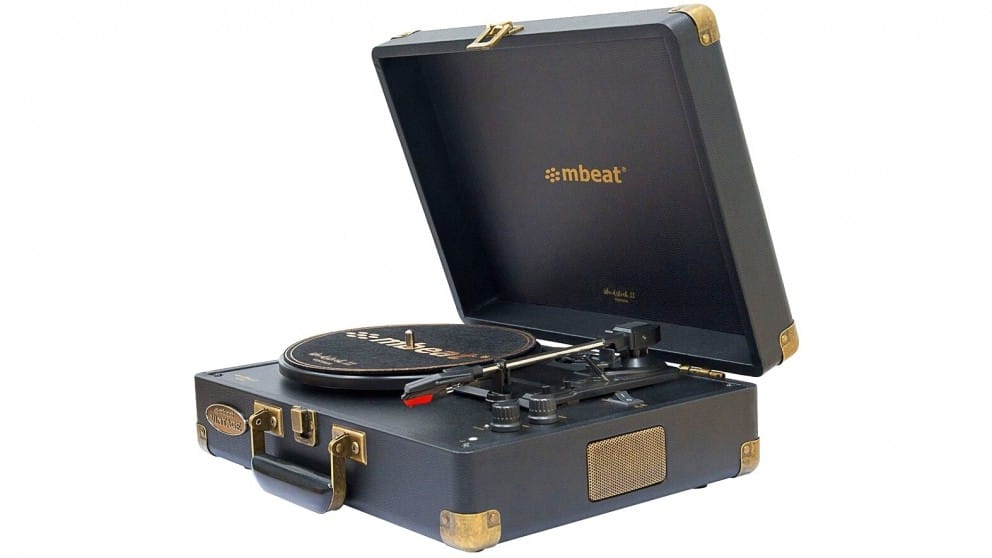 mbeat Woodstock II Black Retro Turntable Player
