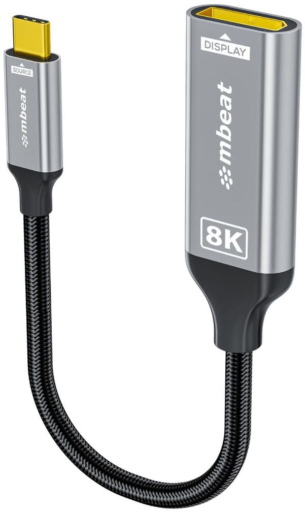 mbeat Tough Link 8K USB-C to DP Adapter Space Grey