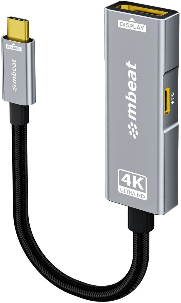mbeat Tough Link USB-C to DP Adapter with 100W PD Space Grey