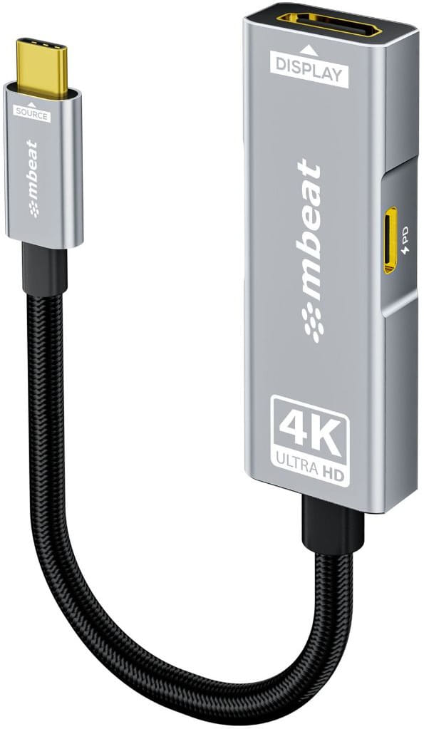 mbeat Tough Link USB-C to HDMI Adapter with 100W PD Space Grey