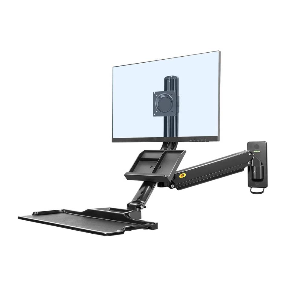 North Bayou Sit Stand Desk Wall mount with Keyboard Crad