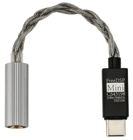 MOONDROP FreeDSP Mini Portable USB-C CS43198 DAC and Headphone Amplifier to 3.5mm Cable