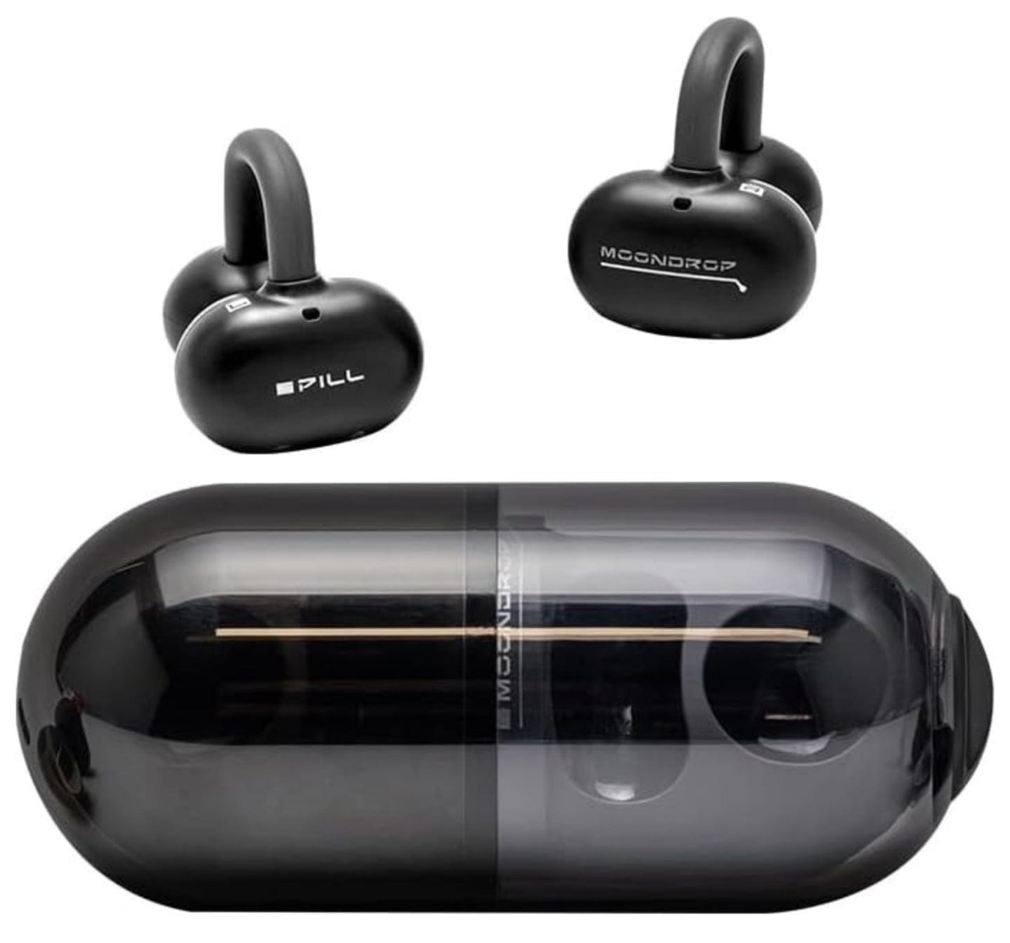 MOONDROP Pill OWS Open-Ear AI ENC Ear Clip Design Wireless Earbuds - Black