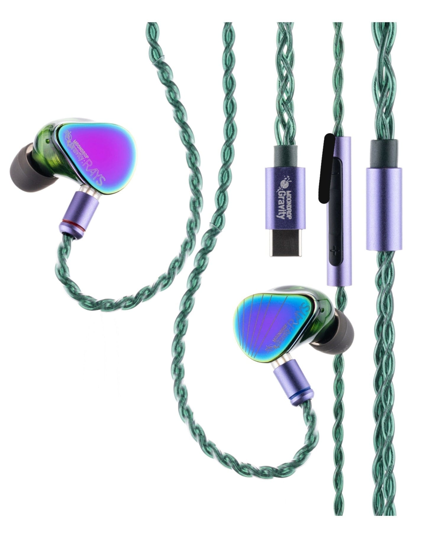 MOONDROP RAYS Hybrid Driver Wired USB-C Pro Gaming In-Ear Monitor Headphones with Mic