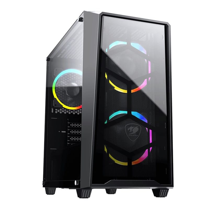 Cougar MG120-G-RGB Mini Tower Tempered Glass ARGB Micro-ATX Computer Case - Black