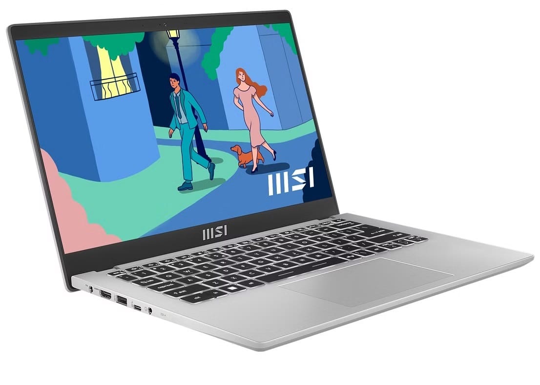 (Damaged Box) MSI Modern 14 C12M | 14" FHD Laptop - i7-1255U, Iris Xe, 16GB DDR4, 512GB SSD, Windows 11 Home - Urban Silver