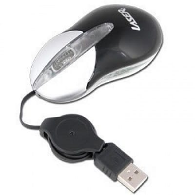 Laser USB Mouse Optical Mini 3D 800DPI - Black
