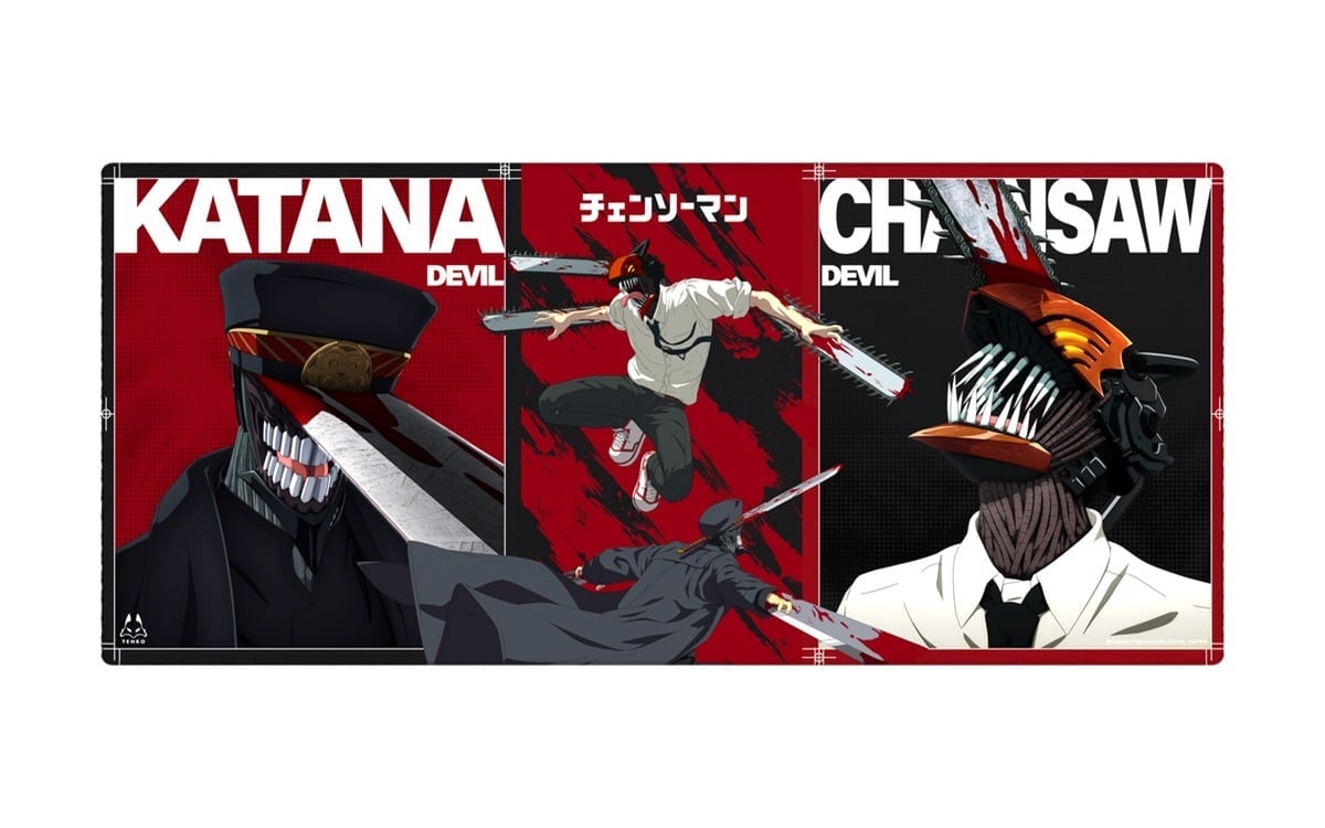Arbiter Studio Chainsaw Man XL 900x400mm Cloth Mousepad - Chainsaw vs Katana