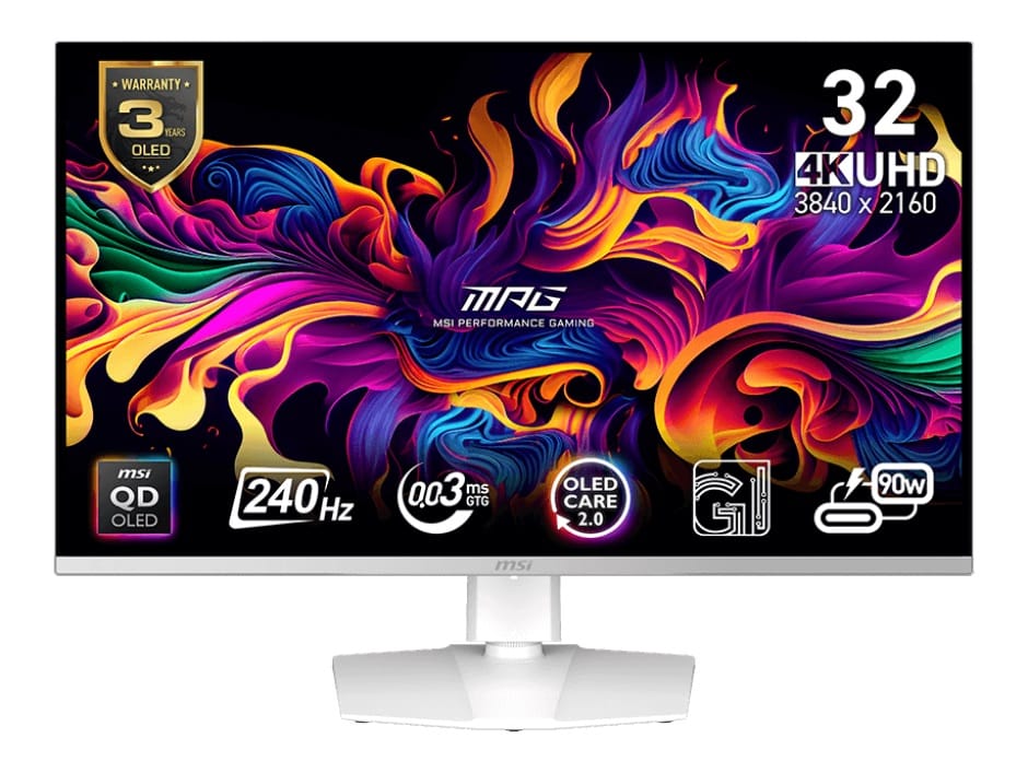 MSI MPG 321URXW 32" UHD OLED 0.03ms 240Hz Height Adjustable Monitor
