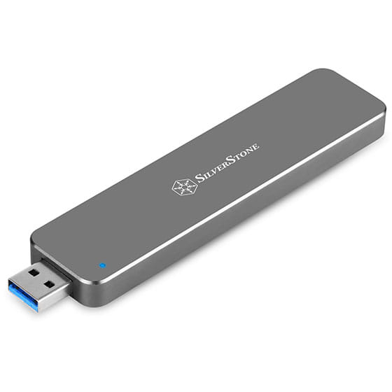 SilverStone MS09 M.2 SATA Portable USB 3.1 Portable Enclosure, Charcoal