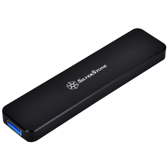 SilverStone MS09 M.2 SATA Portable USB 3.1 Portable Enclosure, Black