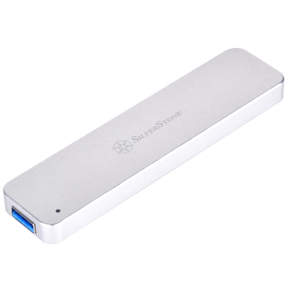SilverStone MS09 M.2 SATA Portable USB 3.1 Portable Enclosure, Silver