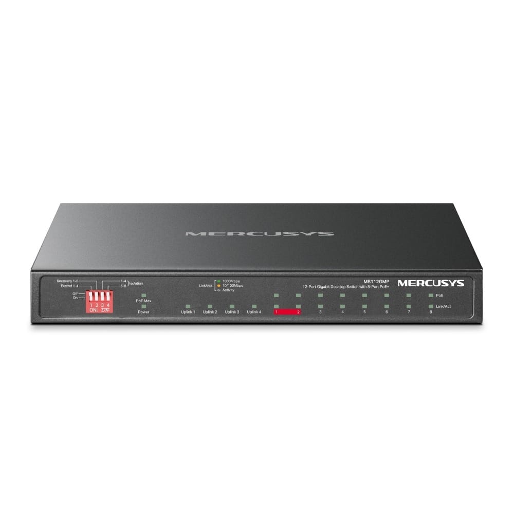 Mercusys MS112GMP 12-Port Gigabit Desktop Switch with 8-Port PoE+