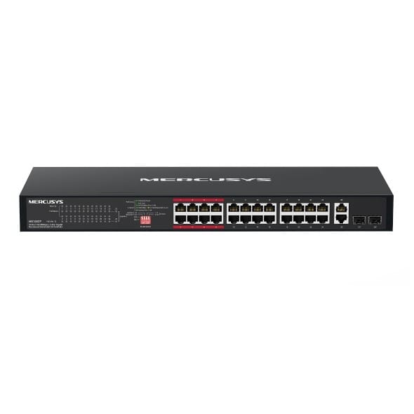 Mercusys MS126CP 24-Port 10/100 Mbps + 2-Port Gigabit Rackmount Switch with 24-Port PoE+
