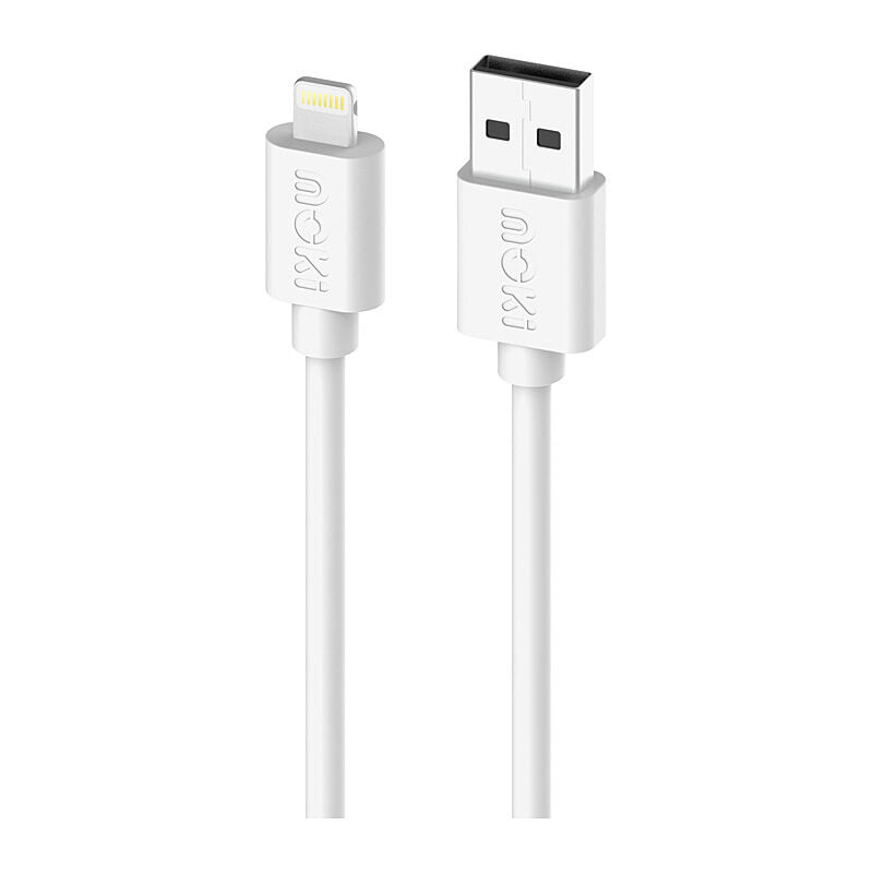 Moki USB-A to Lightning SynCharge Cable 1m - Classic White