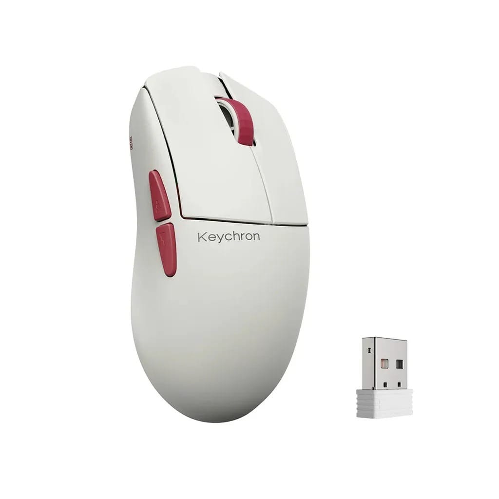 Keychron G4 8K Polling Rate PixArt 3950 Optical White Wireless Gaming Mouse - Huano Micro Switch