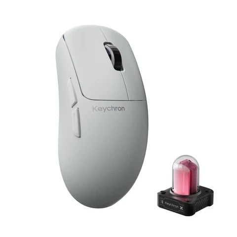 Keychron G6 HE 8K PixArt 3955 Wireless Ultralight Mouse - Classic White
