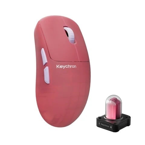 Keychron G6 HE 8K PixArt 3955 Wireless Ultralight Mouse - Frosted Pink
