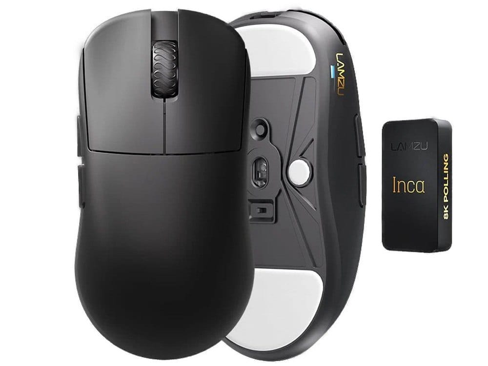 LAMZU INCA 8K Lightweight Dual Mode Wireless Gaming Mouse - Black