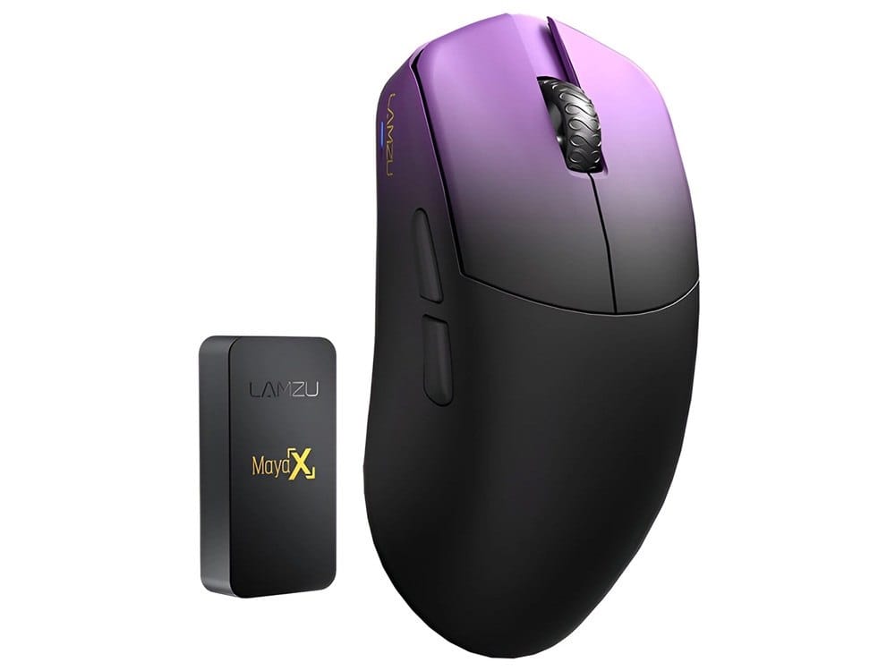 LAMZU MAYA X 8K Lightweight Dual Mode Wireless Gaming Mouse - Purple Shadow