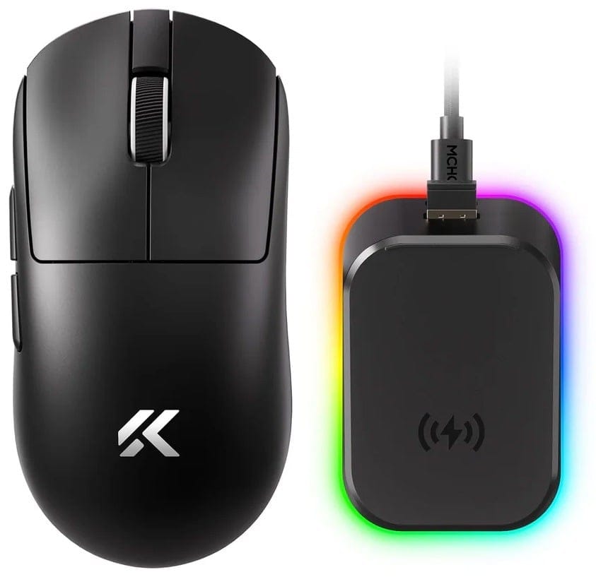 MCHOSE A7 V2 Ultra+ Lightweight 8K Wireless Gaming Mouse with Magnetic Charging Dock - Black