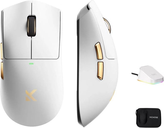 (Ex-Demo) MCHOSE K7 Ultra 8K Wireless Gaming Mouse - White Gold