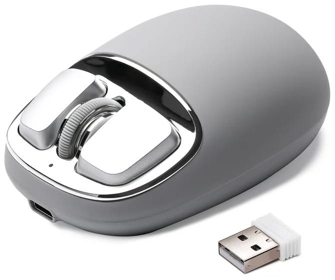 YUNZII C1 Silicone Tri-Mode Wireless Custom Mouse - Gray