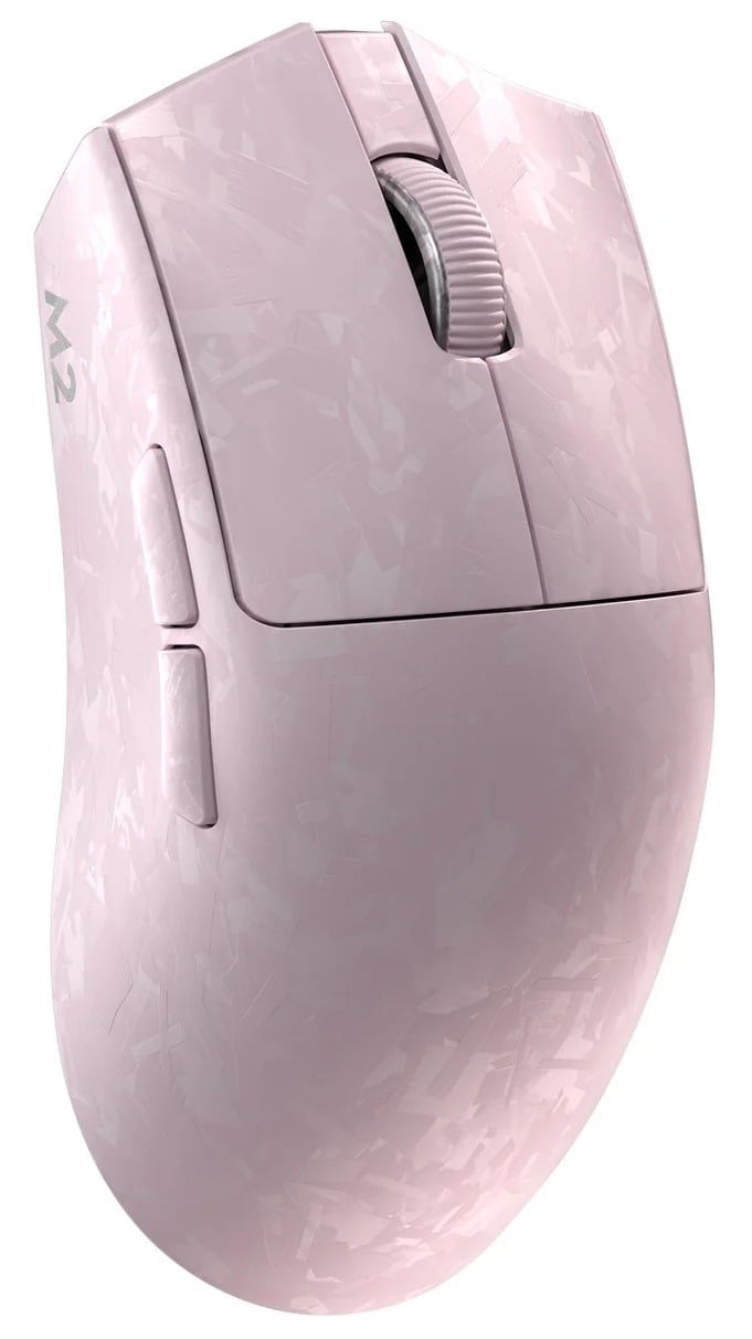 YUNZII M2 Dual 8K Tri-Mode Wireless Carbon Fiber Gaming Mouse - Pink
