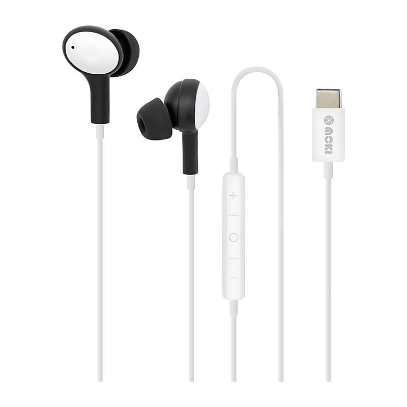 Moki USB-C Connect Earphone - Black & White