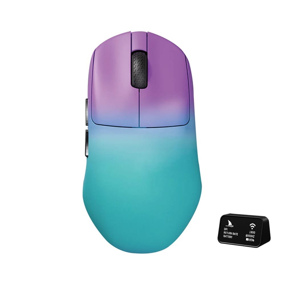 Darmoshark N7 MAX TIGER SHARK Trio-Mode Lightweight 8K Polling Rate Gaming Mouse - Purple