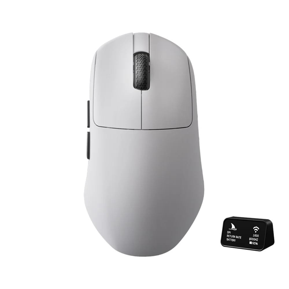 Darmoshark N7 MAX TIGER SHARK Trio-Mode Lightweight 8K Polling Rate Gaming Mouse - White
