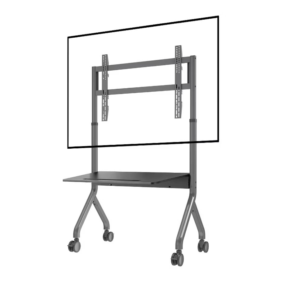 North Bayou NB-P150 Electric Motorized Mobile For 65-90" TV Stand with Large Shelf Outdoor Wheel