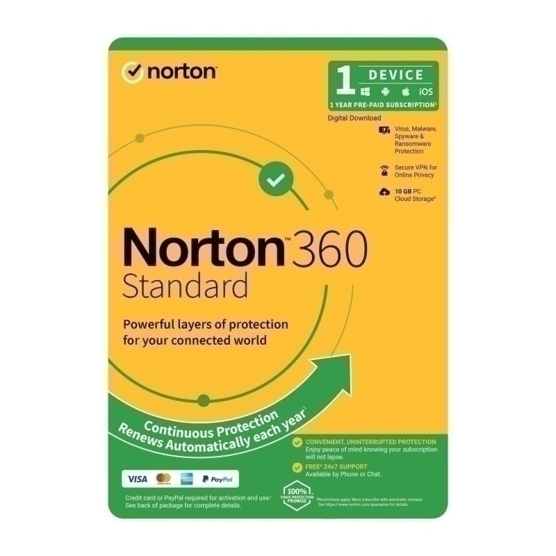 Norton 360 Standard 10GB 1 User 1 Device 1-Year