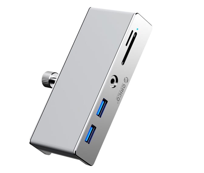 ORICO 6-Port Clamp-Mounted USB Hub Silver
