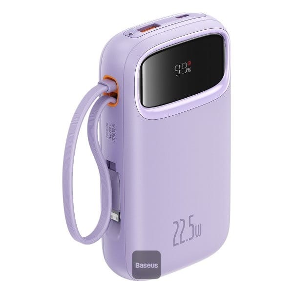 Baseus Qpow2 10000mAh 22.5W Digital Display Fast Charge Power Bank - Purple
