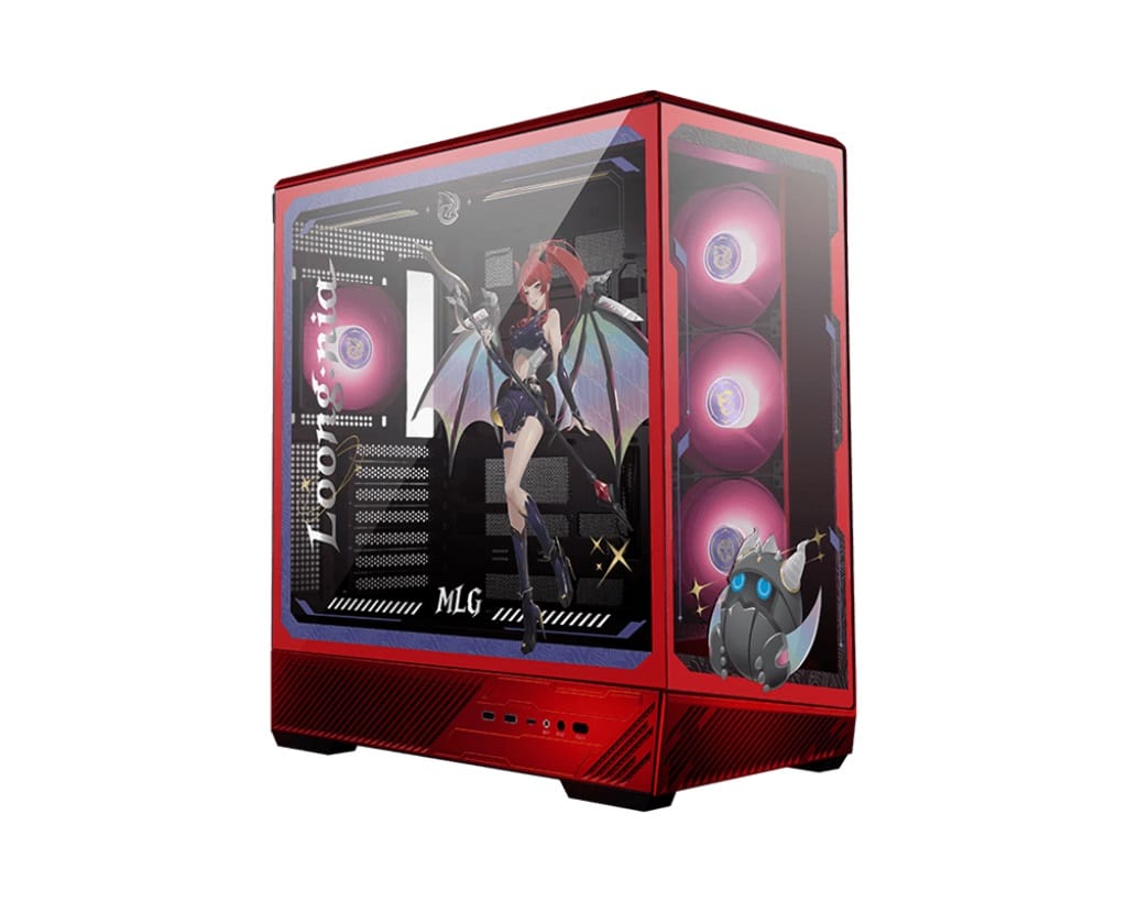 MSI PANO 130R MLG Edition ATX Computer Case - Black/Red