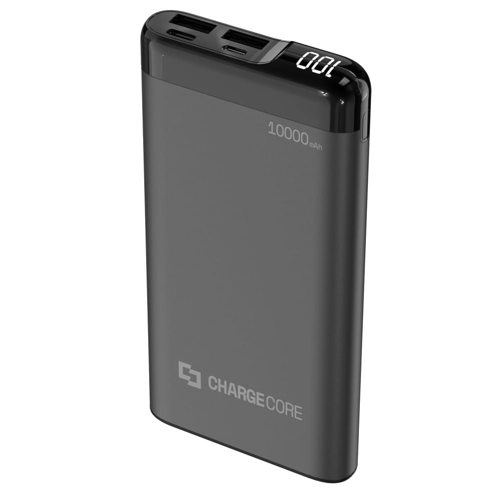 Laser 10000mAh Power Bank with LED Display - Black
