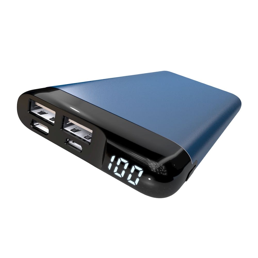 Laser 10000mAh Power Bank with LED Display Blue