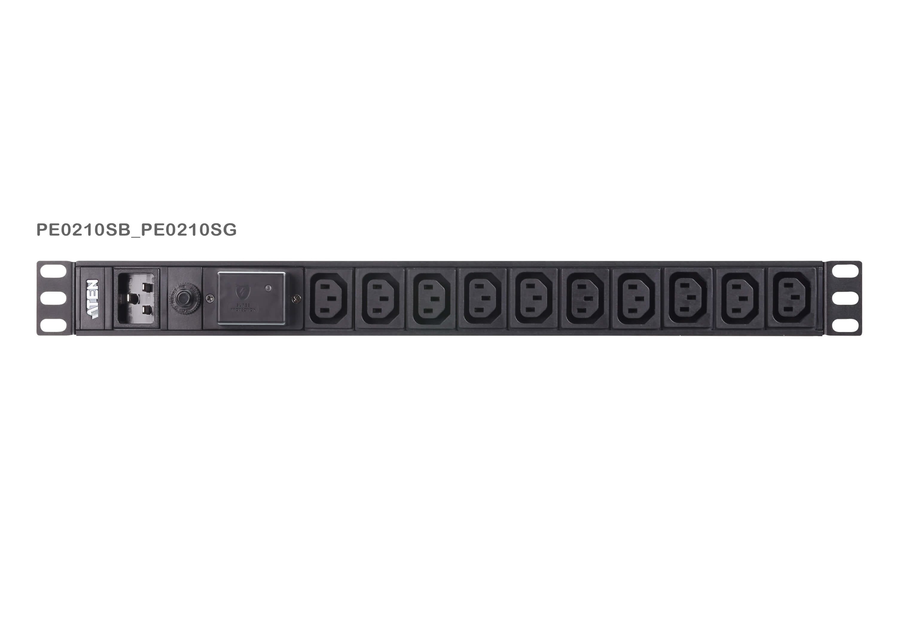Aten 10 Port 1U 15A Basic PDU with Surge Protection 