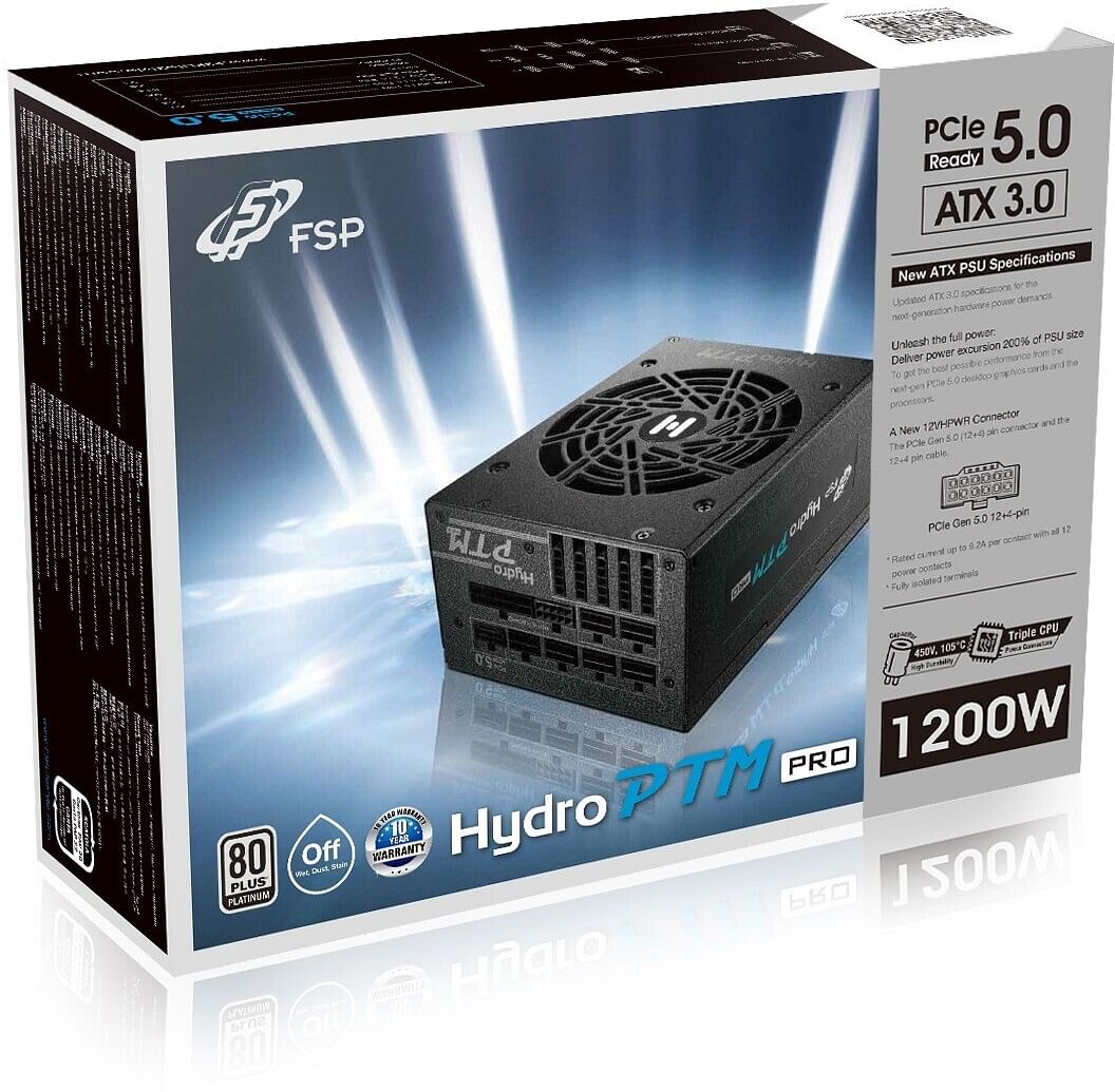 FSP 80+ Platinum Hydro PTM PRO ATX 3.0 PCIe Gen 5 1200W